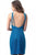 Jovani - JVN2219 Deep V-neck Glitter Fabric Sheath Dress In Blue