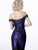 Jovani - JVN2247 Sequin Embellished Off-Shoulder Dress In Black and Blue