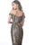 Jovani - JVN2247 Sequin Embellished Off-Shoulder Dress In Black and Gold