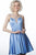 Jovani - JVN2276 V Neck Sleeveless Satin Cocktail Dress in Blue