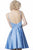 Jovani - JVN2276 V Neck Sleeveless Satin Cocktail Dress in Blue