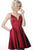 Jovani - JVN2278 Embellished Plunging V-neck A-line Dress In Red