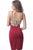 Jovani - JVN2279 Embellished Deep V-neck Sheath Dress in Red