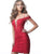 Jovani - JVN2291 Embroidered Plunging Cold Shoulder Dress In Red