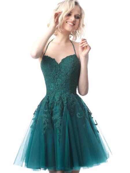 Jovani - JVN2298 Floral Appliqued Sweetheart A-Line Dress In Green
