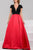 Illusion Plunging V -Neck Open Back A Line Long Dress 23945