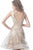Jovani - JVN2473 Bedazzled Deep V-neck A-line Dress In Neutral