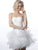 Jovani - JVN3099 Embroidered Tiered Strapless Cocktail Dress In White