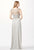 JVN31440 Cap Sleeve Lattice Ornate Illusion Gown