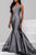 Sleeveless Illusion V Neckline Long Taffeta Mermaid Dress 32515