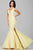 Sleeveless Illusion V Neckline Long Taffeta Mermaid Dress 32515