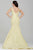Sleeveless Illusion V Neckline Long Taffeta Mermaid Dress 32515