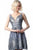 Jovani - JVN4762 Bedazzled Deep V-neck A-line Cocktail Dress In Gray