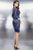 Quarter Sleeve Deep V Neck  Lace Short Sheath Dress 33260