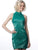 Jovani - JVN3357 Laced Up Sides High Neck Dress In Green