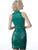 Jovani - JVN3357 Laced Up Sides High Neck Dress In Green