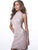 Jovani - JVN3357 Laced Up Sides High Neck Dress In Pink