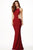 JVN33759 Halter Fitted Sheer Panel Long Dress