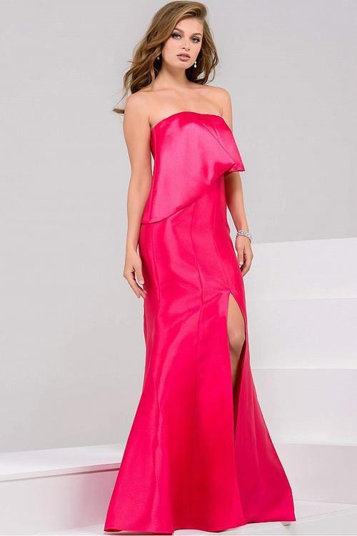 Strapless Straight Neck Satin Mermaid Gown 36584