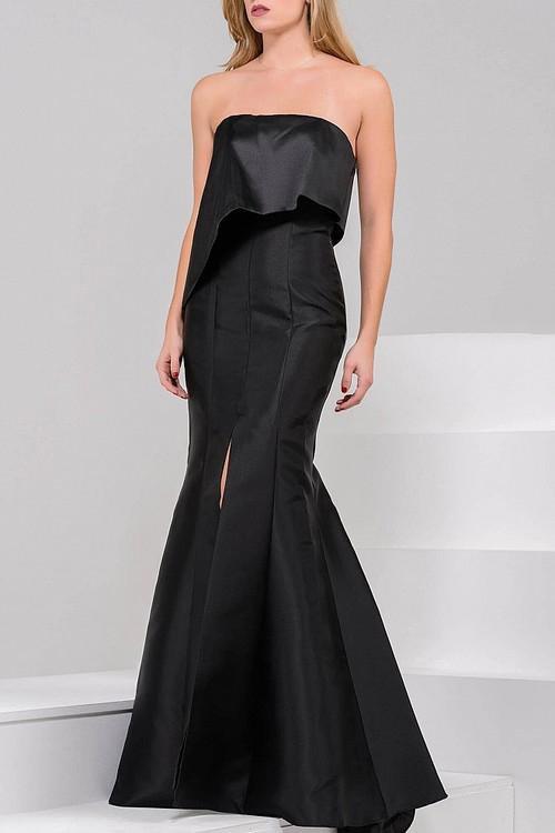 Strapless Straight Neck Satin Mermaid Gown 36584