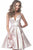 Jovani - JVN3780 Strappy Neck A-line Dress In Pink