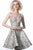 Jovani - JVN3821 Deep V-neck A-line Dress With A Strappy Back In Gold