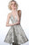 Jovani - JVN3821 Deep V-neck A-line Dress With A Strappy Back In Gold
