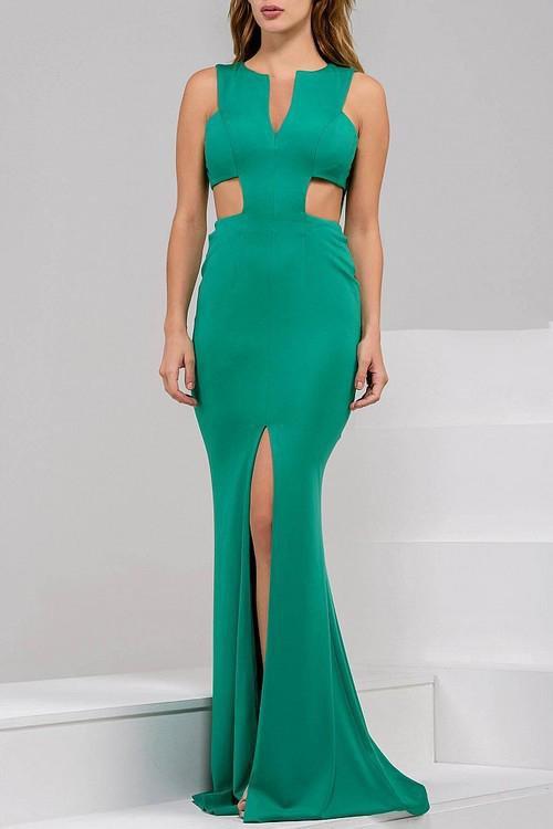 Ravishing Long Dress with Side Cutout Bodice 39348