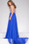 Sleeveless Beaded Lace Nude Top A Line Chiffon Dress  40979