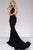Alluring Halter Neck Long Jersey Gown with Sheer Sides 41056