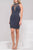 Pearl-encrusted Illusion High Neck Sheath Dress 41794
