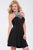 Crystal Beaded Halter Style Short A Line Dress JVN42589