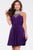 Crystal Beaded Halter Style Short A Line Dress JVN42589