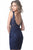 Jovani - JVN4270 Beaded Lace Deep V-neck Sheath Dress In Blue