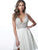 Jovani - JVN4278 Beaded Plunging V-Neck A-Line Dress In White