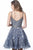 Jovani - JVN4298 Embellished Deep V-neck A-line Dress In Gray
