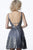 Jovani - JVN4762 Bedazzled Deep V-neck A-line Cocktail Dress In Gray