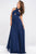 Halter Neck Ruched Bodice Empire Waist Dress JVN47771