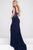 Beaded Bodice Jersey High Slit Dress JVN47867
