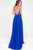 Beaded Plunging Neck Bodice Chiffon Dress JVN48495