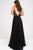 Beaded Plunging Neck Bodice Chiffon Dress JVN48495
