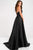 Satin Spaghetti Straps V Neckline Prom Dress JVN48791