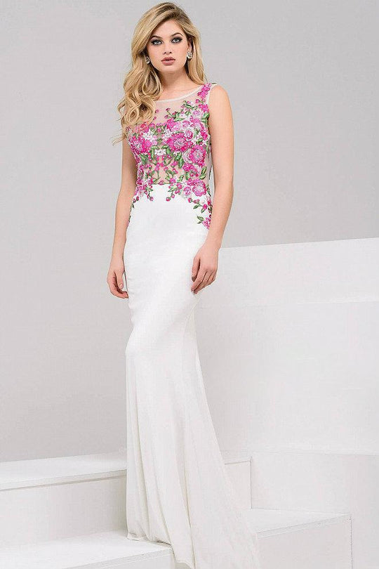 Multi Floral Bateau Jersey Dress JVN50045