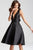 JVN50075 V-neck Mikado A-line Dress