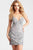 Jovani Beaded V-Neck Short Sheath Dress JVN51294 In Silver