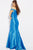 JVN51863 Foldover Sleek Off Shoulder Mermaid Gown