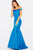JVN51863 Foldover Sleek Off Shoulder Mermaid Gown