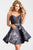 JVN52293 Gunmetal Two Piece Ensemble Fit and Flare Dress