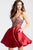 JVN53168 Embellished V-Neck A-Line Dress