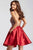JVN53168 Embellished V-Neck A-Line Dress